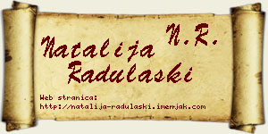Natalija Radulaški vizit kartica